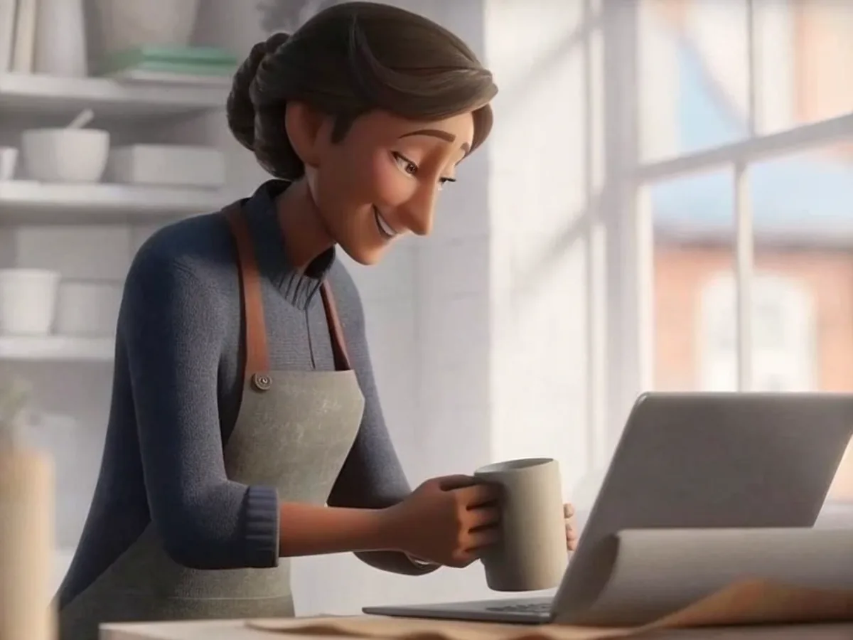 A maker wrapping a mug for an online order